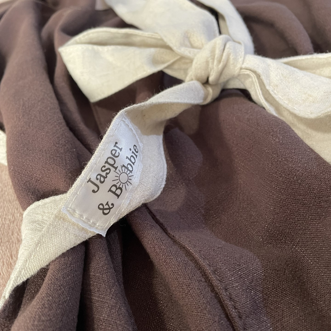 Chocolate & Cream Linen Apron