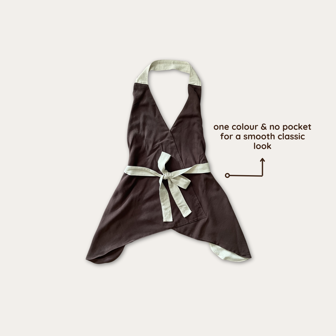 Chocolate & Cream Linen Apron