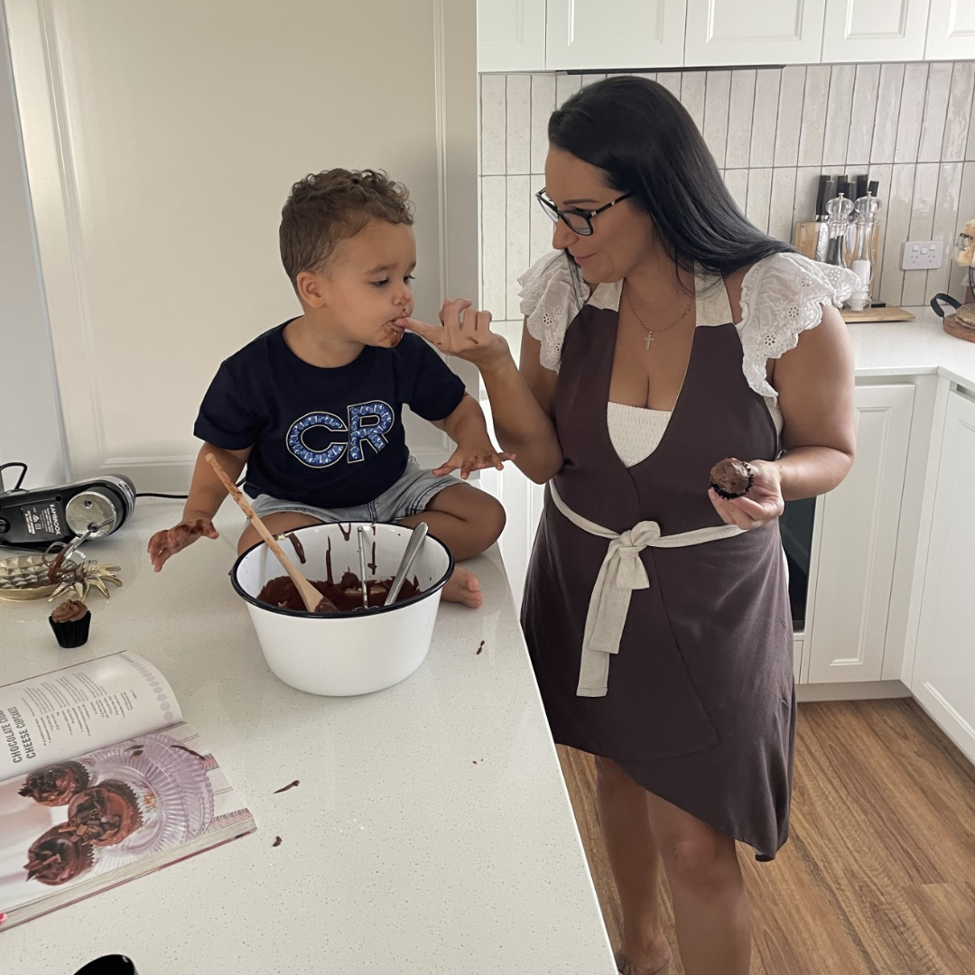 Chocolate & Cream Linen Apron